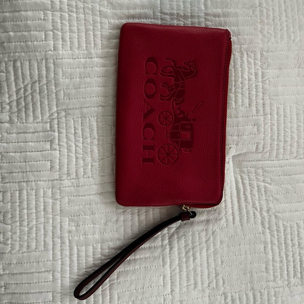 Pink coach wristlet